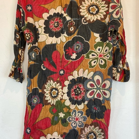 Floral Button-Up Dress with Belt - Picture 6 of 10